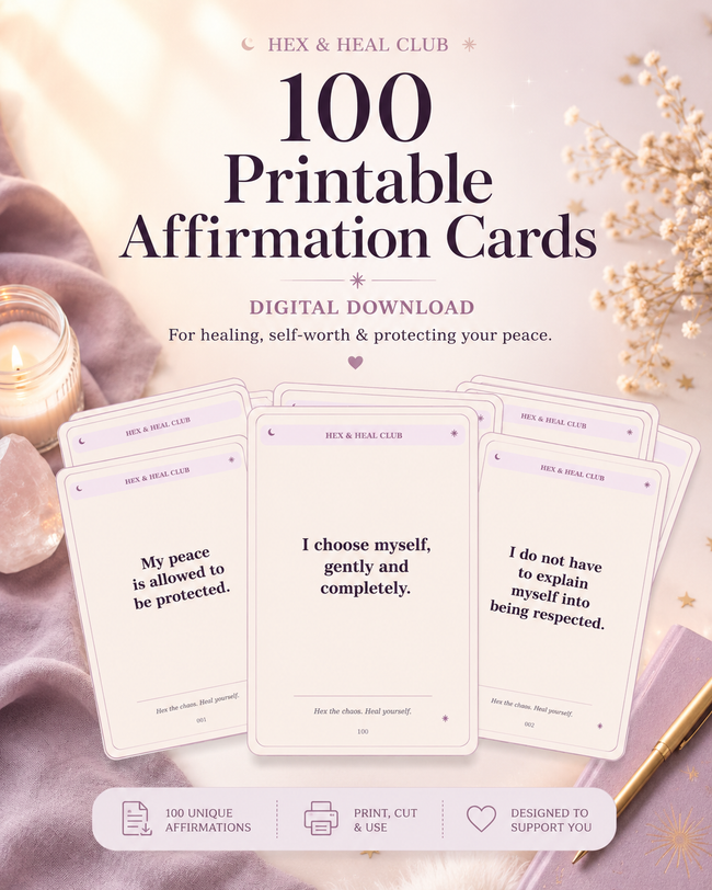 100 Printable Affirmation Cards (DIGITAL DOWNLOAD)