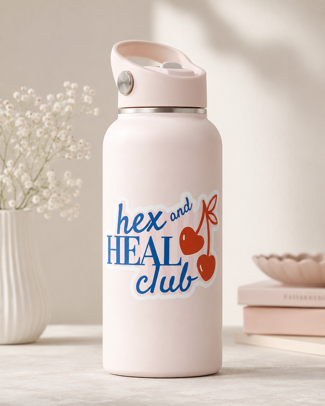 Hex & Heal Club Sticker. 🍒✨